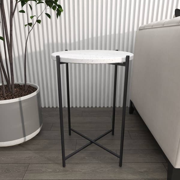 9th & Pike® Black Contemporary Terrazzo Accent Table