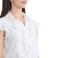 Womens Jones New York Cap Sleeve Ruffle Front Blouse - image 4