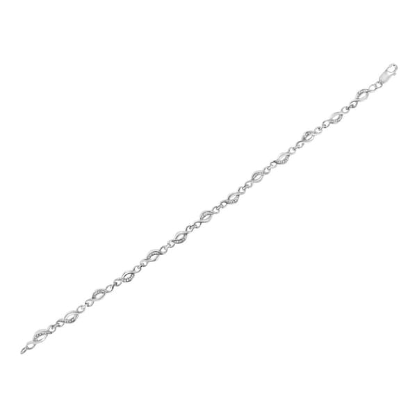 Haus of Brilliance Diamond Accent Curved Spiral Link Bracelet