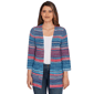 Petite Ruby Rd. Indigo Go Open Ribbed Stripe Front Pocket Cardig - image 1