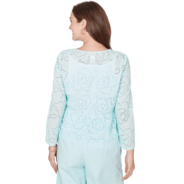 Womens Ruby Rd. Renaissance Romance Floral Eyelet Cardigan