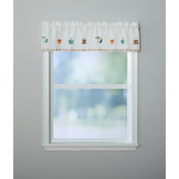 Beach Embroidered Valance - 58x12 - image 