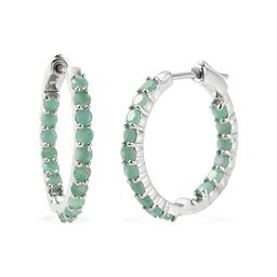 Gemstone Classics(tm) Round Emerald Inside-Out Hoop Earrings
