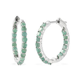 Gemstone Classics&#40;tm&#41; Round Emerald Inside-Out Hoop Earrings