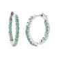 Gemstone Classics&#40;tm&#41; Round Emerald Inside-Out Hoop Earrings - image 1