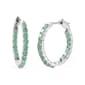 Gemstone Classics(tm) Round Emerald Inside-Out Hoop Earrings - image 1