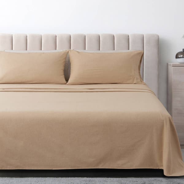 Freshfolds Cotton Blend Solid Flannel 4pc. Sheet Set