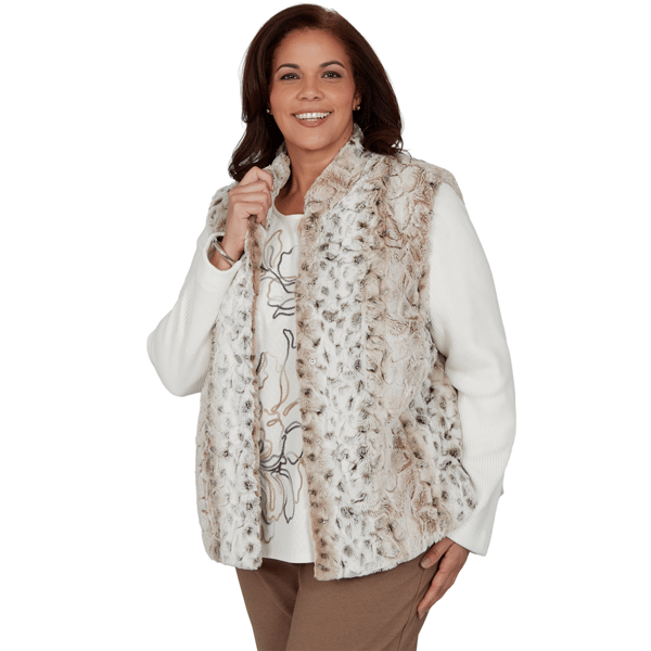 Plus Size Alfred Dunner Regent Street Faux Fur Jacket