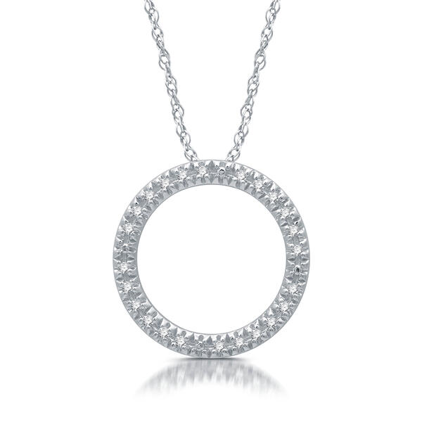Nova Star&#40;R&#41; 1/10ct Lab Diamond Sterling Silver Circle Pendant - image 