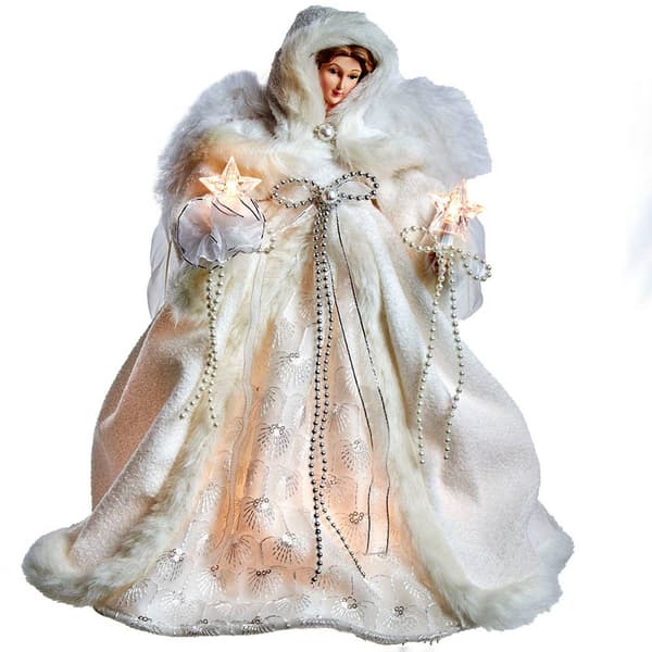 Kurt S. Adler UL 10-Light White Angel Tree Topper - image 