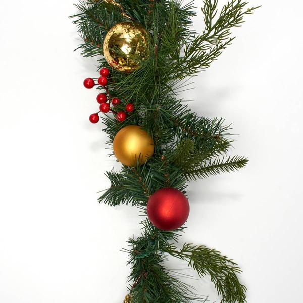 Pine Red/Gold Ball Garland - image 