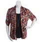 Plus Size Notations 3/4 Sleeve Geo Puff 2Fer Blouse w/Necklace - image 1