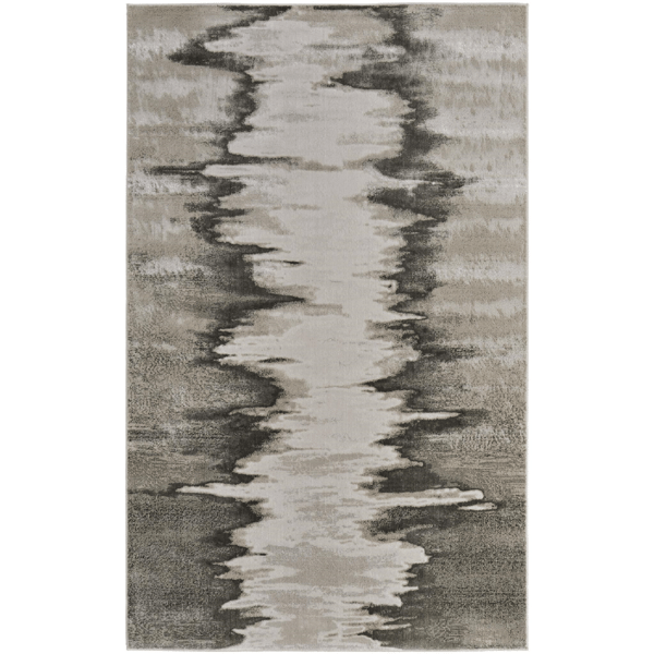 HomeRoots Grey Ivory & Taupe Abstract Power Loom Accent Rug - image 