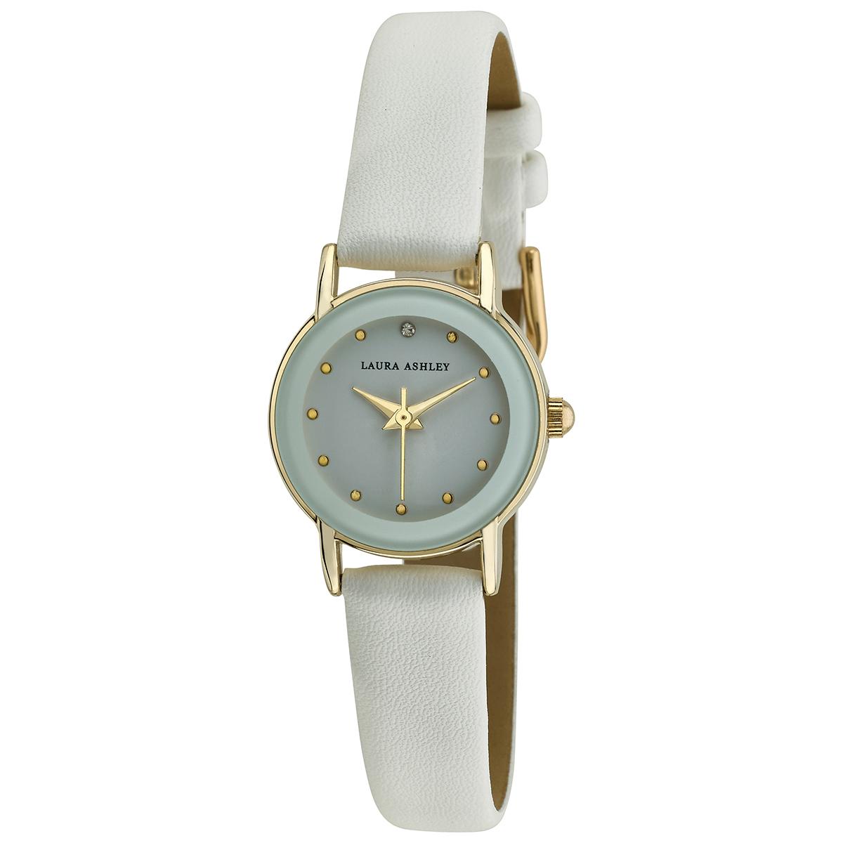 Womens Laura Ashley® White Strap Watch - LA3002WT