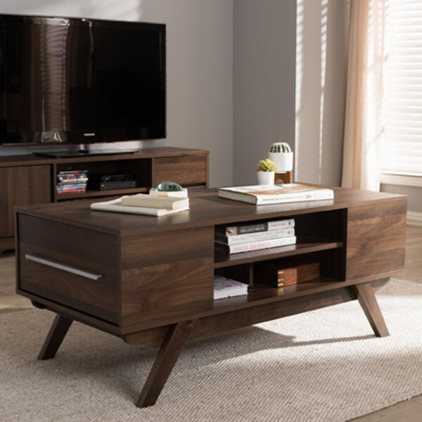 Baxton Studio Ashfield 2 Drawer Coffee Table - image 