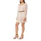 Juniors Wallflower Long Sleeve Chiffon Ditsy Belted A-Line Dress - image 4