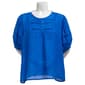 Womens Zac & Rachel Elbow Sleeve Solid Button Front Blouse - image 1