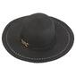 Womens Madd Hatter Solid Large Brim Metal Charm Straw Hat - image 1