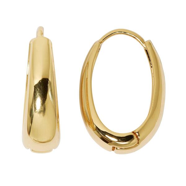 Design Collection Highly Polished Tapered Hoop Earrings - image 