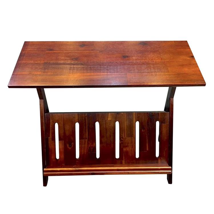 Casual Contemporary Living Acacia K End Table w/ Display Rack