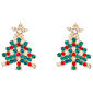 Christmas Tree Drop Earrings with Multi Color Glass Stones - image 3