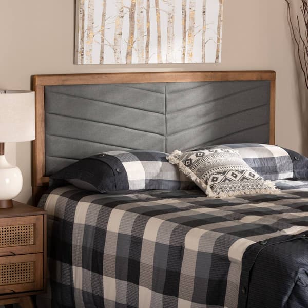 Baxton Studio Iden Moder Dark Grey Fabric Queen Size Headboard