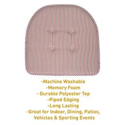 Sweet Home Collection Pinstripe Memory Foam Chair Cushions