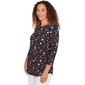 Plus Size Emaline Key Items 3/4 Sleeve Boat Neck Hearts Tee - image 3