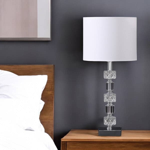 HomeRoots 20in. Silver Bedside Table Lamp