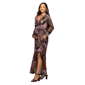 Womens 24/7 Comfort Apparel Grey Floral Wrap Maternity Maxi Dress - image 2