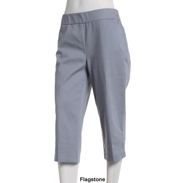Petite Napa Valley Solid Cotton Super Stretch Snap Hem Capris