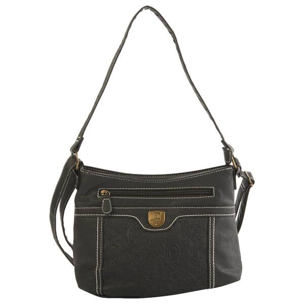 Stone Mountain Crunch Leather Textured Hobo - image 