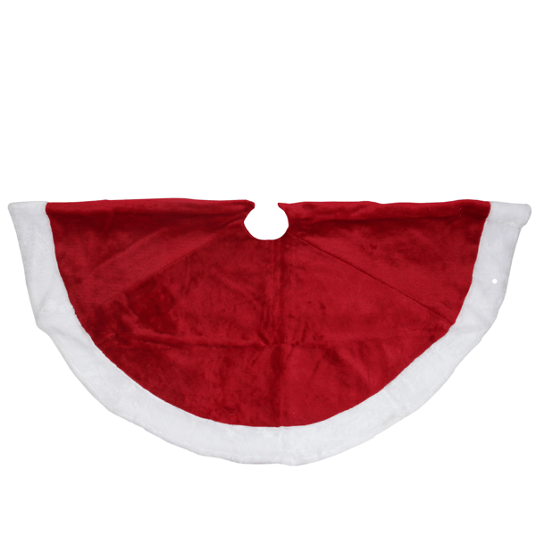 Northlight 48in. Velveteen Christmas Tree Skirt with White Trim