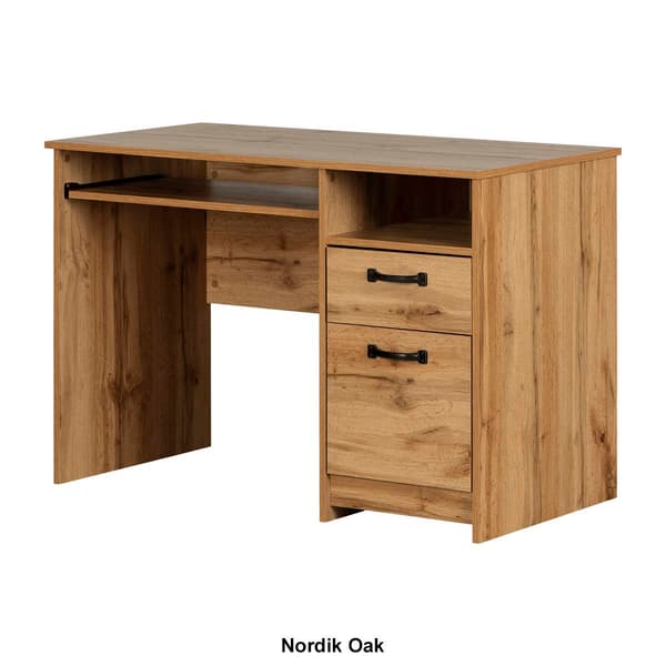 South Shore Tassio Gray Oak 2-Drawer Desk