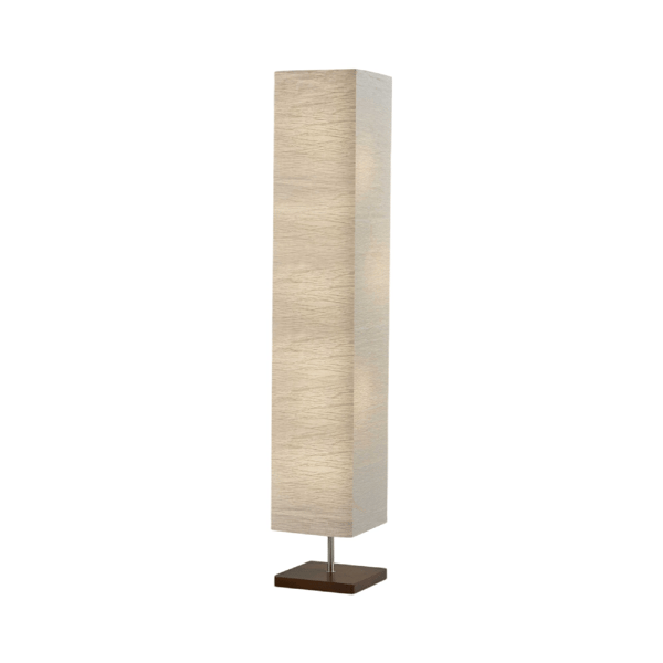 HomeRoots 57 Brown And White Two Light Column Floor Lamp With W