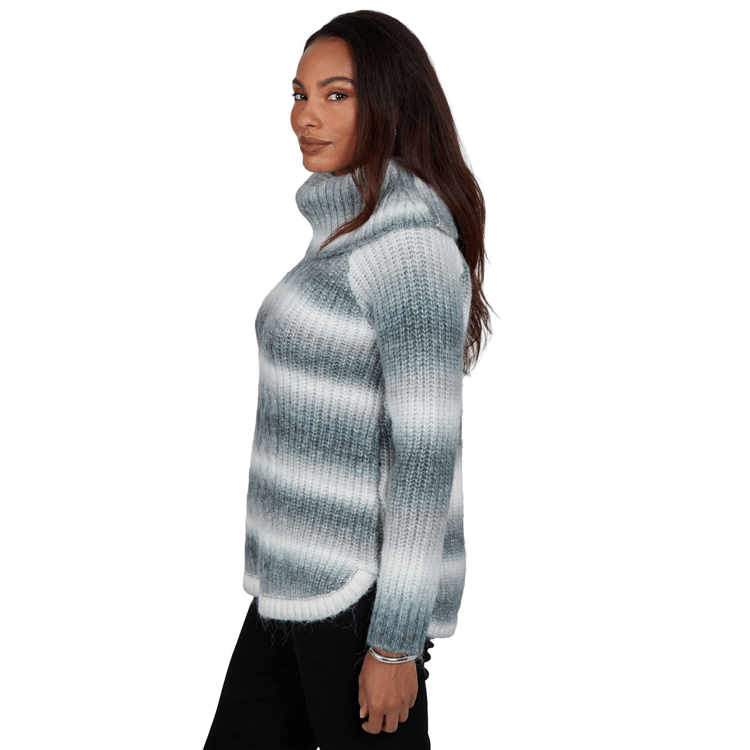 Womens Hearts of Palm Silver Linings Ombre Stripe Sweater