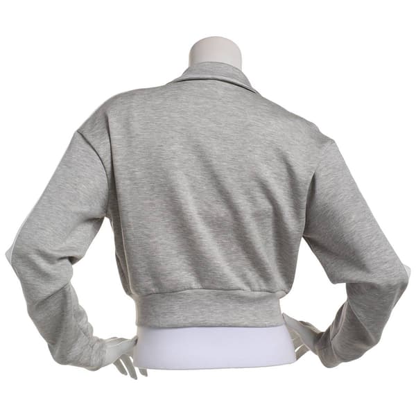 Juniors Love Tree Side Stripe Soft Marled Cropped Zip Up Hoodie