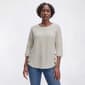 Womens Robert Louis 3/4 Sleeve Round Neck Side Button Sweater - image 1