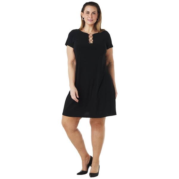 Plus Size MSK Short Sleeve Solid Shift Dress - image 