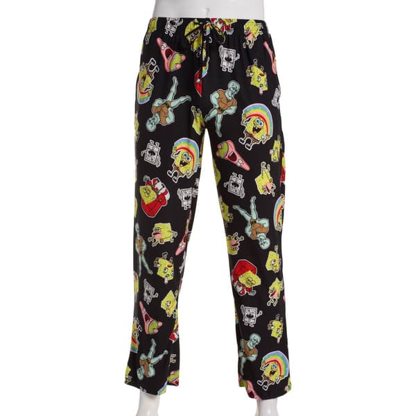 Mens SpongeBob SquarePants Memes Silky Lounge Pajama Pants - image 