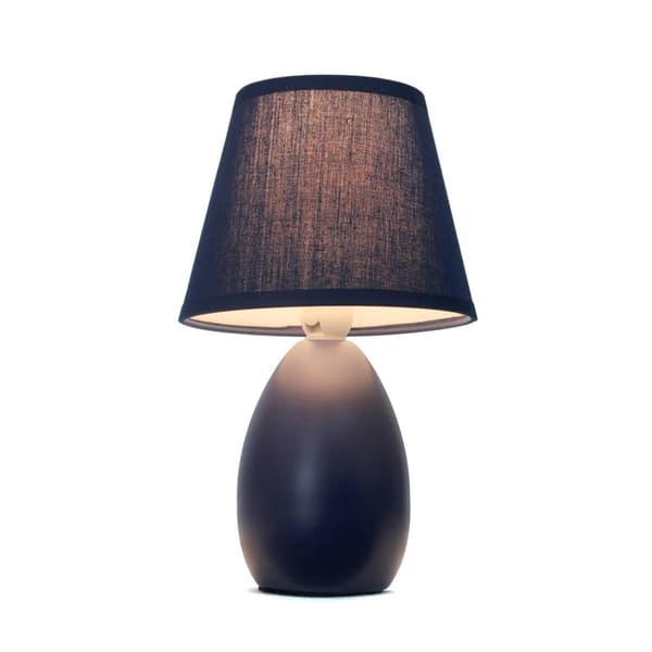 Simple Designs Mini Egg Oval Ceramic Table Lamp w/Matching Shade