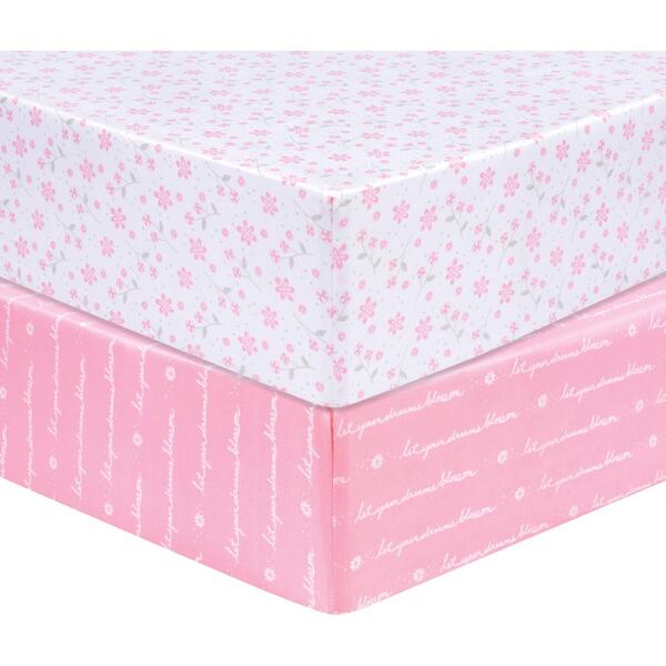 Sammy & Lou&#40;R&#41; Floral 2pk. Microfiber Fitted Crib Sheets - image 