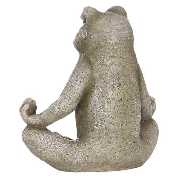 Hi-Line Gift Frog Sitting in Lotus Position Garden Statue