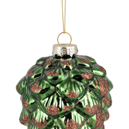 Northlight Pine Cone with Glitter Glass Christmas Ornament