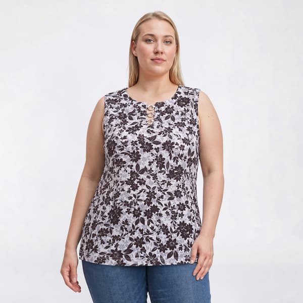 Plus Size Preswick & Moore(R) Lace Floral Blooms Ring Blouse - image 