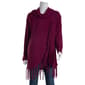 Plus Size Birch Long Sleeve Cowl Neck Fringe Trim Sweater - image 1