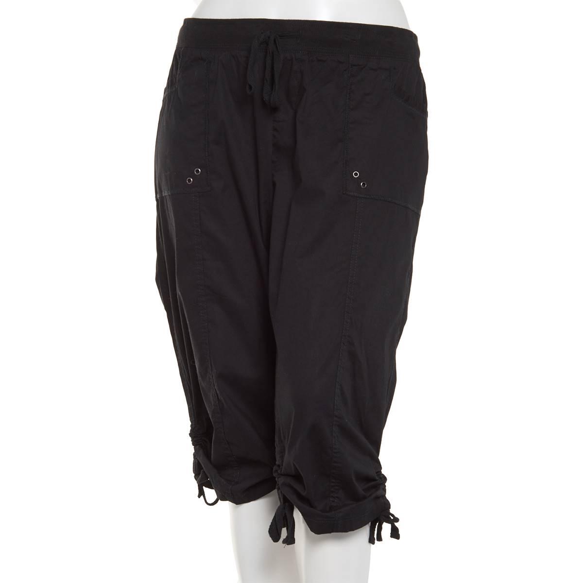 Plus Size Da-sh 19in. Emma Knit Waist Poplin Capri Pants