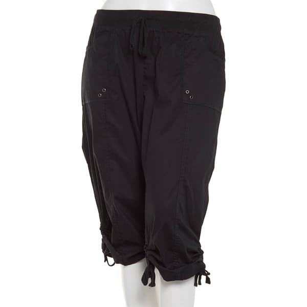 Plus Size Da-sh 19in. Emma Knit Waist Poplin Capri Pants