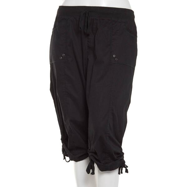 Plus Size Da-sh 19in. Emma Knit Waist Poplin Capri Pants - image 