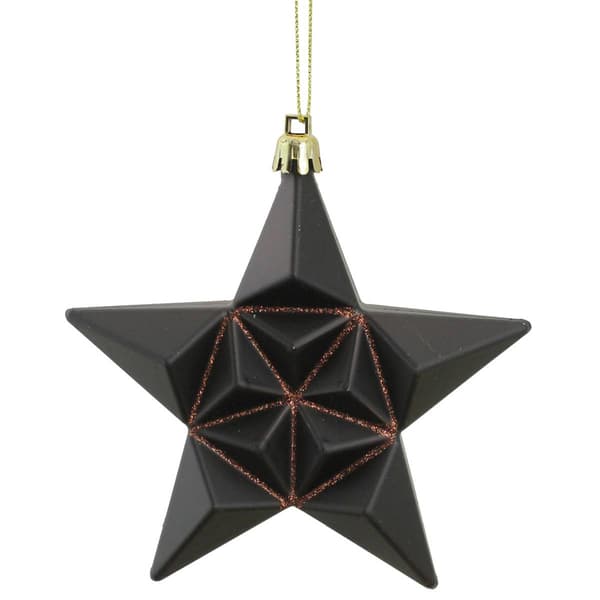 DAK 12ct. Matte Glittered Star Christmas Ornaments